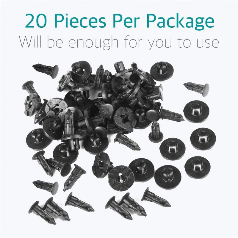 Lantee 20 Pcs Universal Fender Push Type Retainers Clips Fit for Nissan 01553-09321 - Image 5